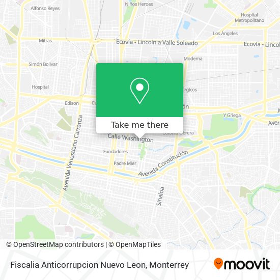 Fiscalia Anticorrupcion Nuevo Leon map