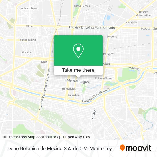 Mapa de Tecno Botanica de México S.A. de C.V.