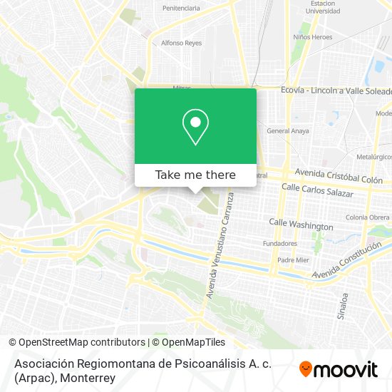 Asociación Regiomontana de Psicoanálisis A. c. (Arpac) map