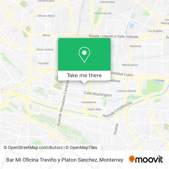 Mapa de Bar Mi Oficina Treviño y Platon Sanchez