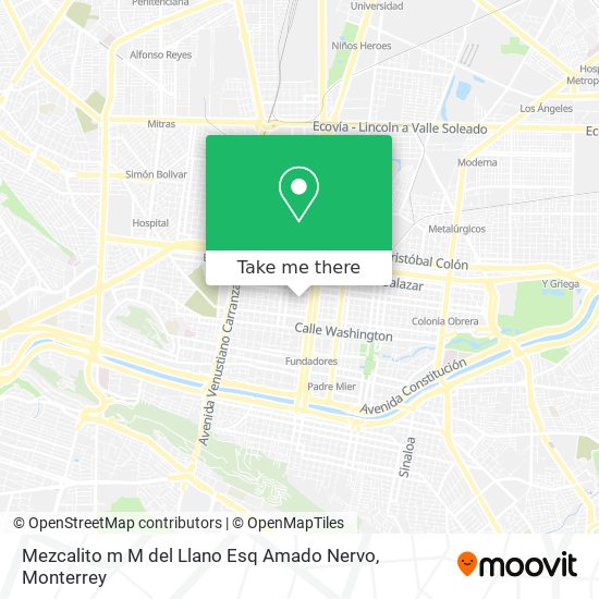 Mezcalito m M del Llano Esq Amado Nervo map
