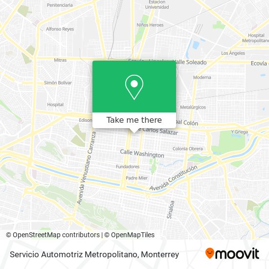Mapa de Servicio Automotriz Metropolitano