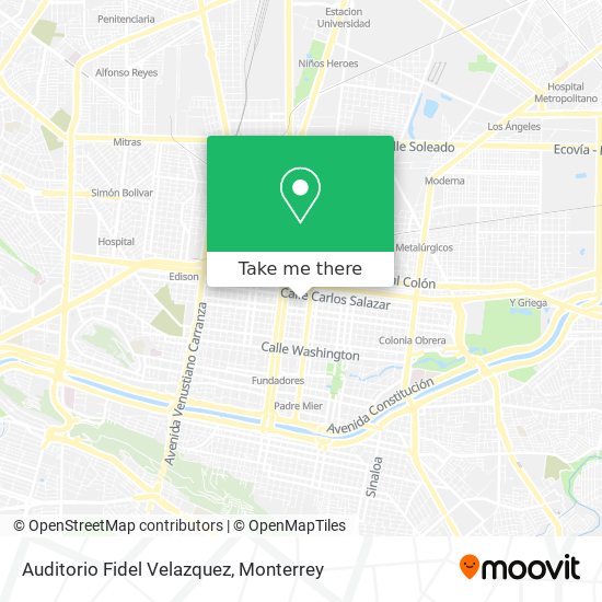 Mapa de Auditorio Fidel Velazquez