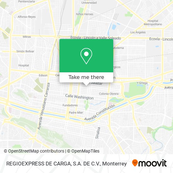 REGIOEXPRESS DE CARGA, S.A. DE C.V. map