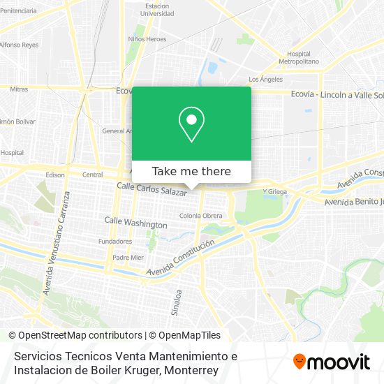 Servicios Tecnicos Venta Mantenimiento e Instalacion de Boiler Kruger map