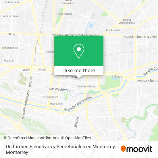 Uniformes Ejecutivos y Secretariales en Monterrey map