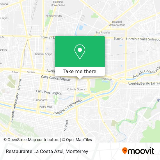 Mapa de Restaurante La Costa Azul