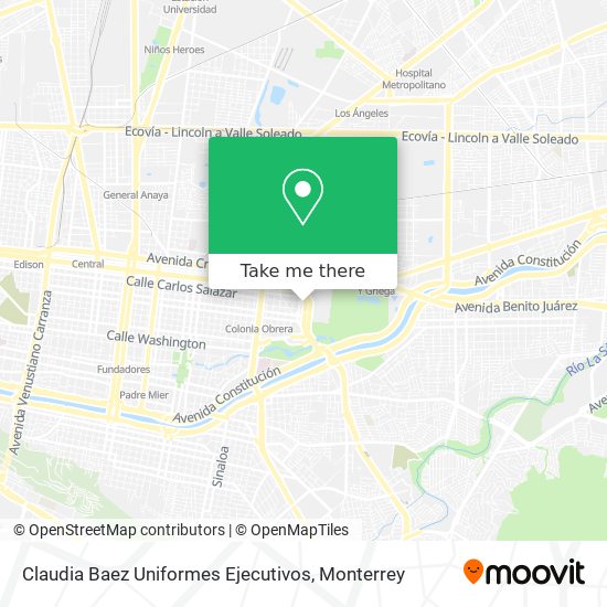 Claudia Baez Uniformes Ejecutivos map