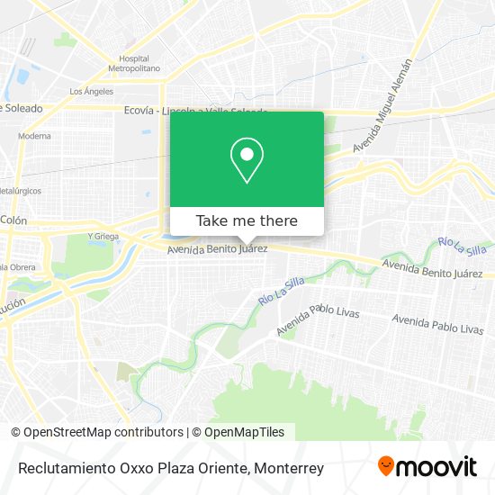Reclutamiento Oxxo Plaza Oriente map