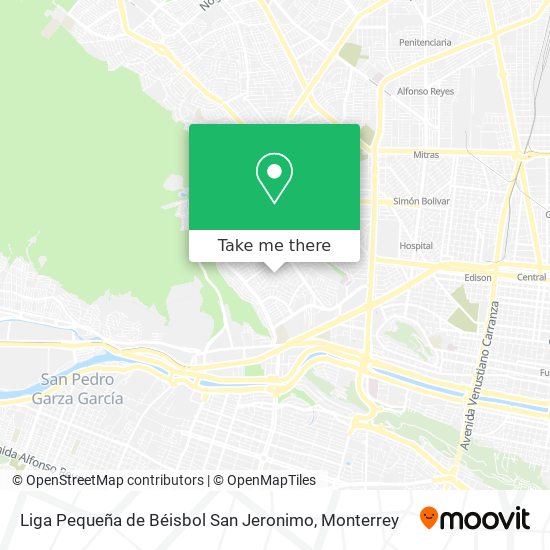 Liga Pequeña de Béisbol San Jeronimo map