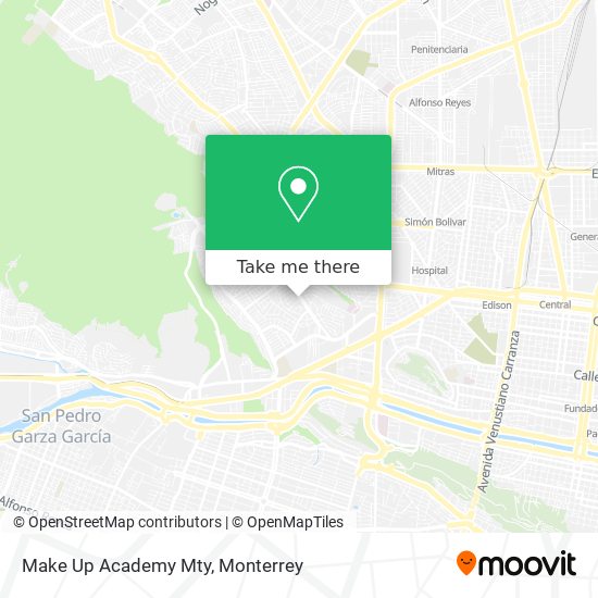 Make Up Academy Mty map