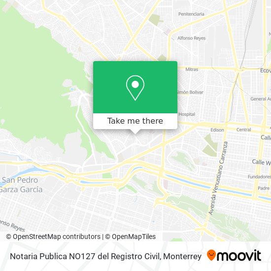 Mapa de Notaria Publica NO127 del Registro Civil