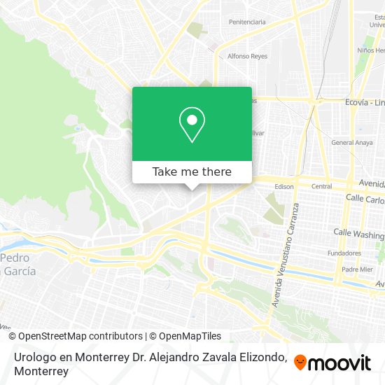 Urologo en Monterrey Dr. Alejandro Zavala Elizondo map