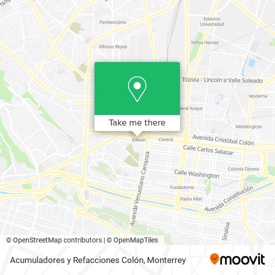 Mapa de Acumuladores y Refacciones Colón