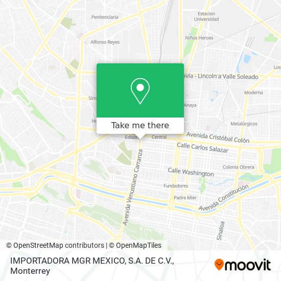 IMPORTADORA MGR MEXICO, S.A. DE C.V. map
