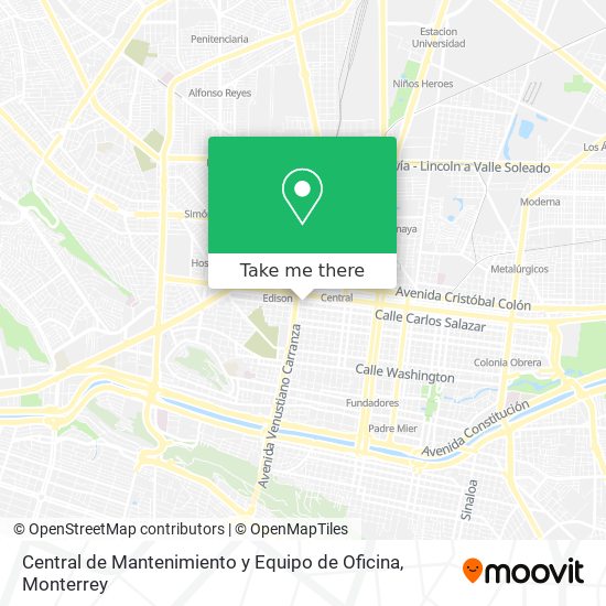 Mapa de Central de Mantenimiento y Equipo de Oficina