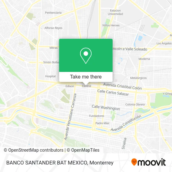BANCO SANTANDER BAT MEXICO map