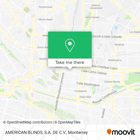 AMERICAN BLINDS, S.A. DE C.V. map