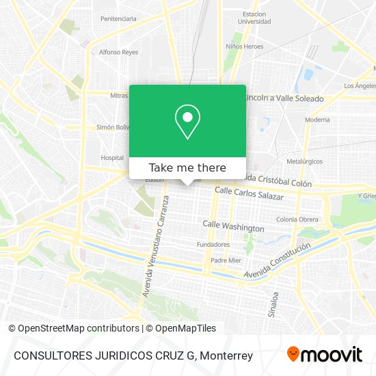 Mapa de CONSULTORES JURIDICOS CRUZ G