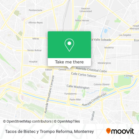 Mapa de Tacos de Bistec y Trompo Reforma
