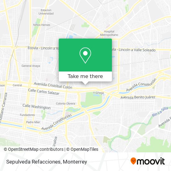Mapa de Sepulveda Refacciones