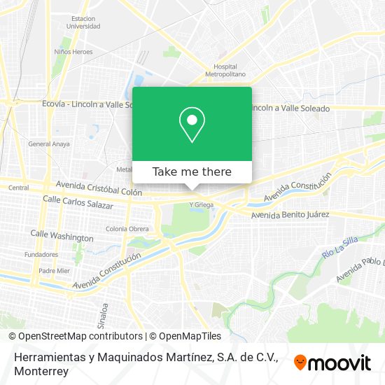 Mapa de Herramientas y Maquinados Martínez, S.A. de C.V.