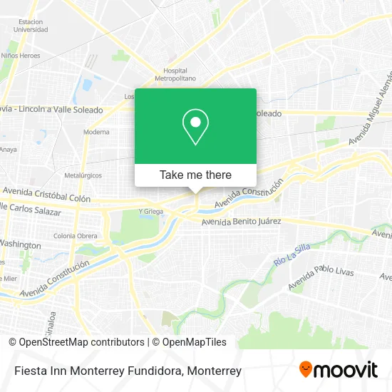 Fiesta Inn Monterrey Fundidora map