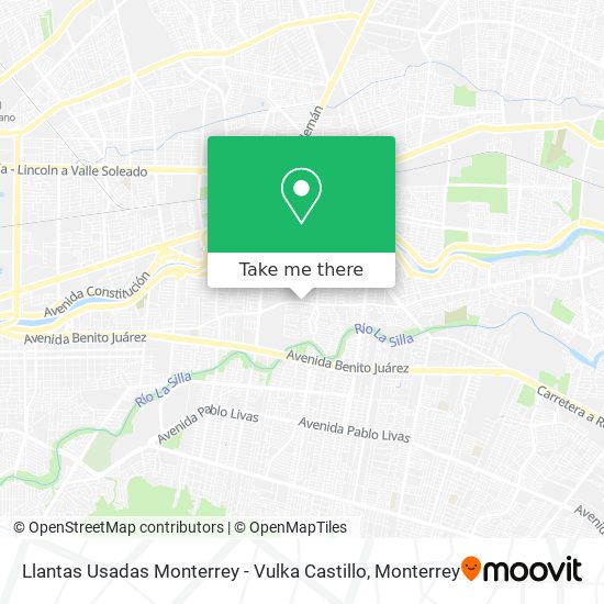 Llantas Usadas Monterrey - Vulka Castillo map