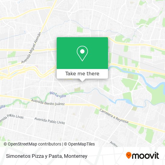 Mapa de Simonetos Pizza y Pasta