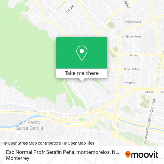 Mapa de Esc Normal Profr Serafin Peña, montemorelos, NL