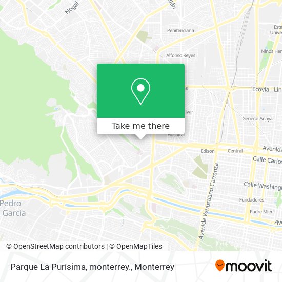 Parque La Purísima, monterrey. map