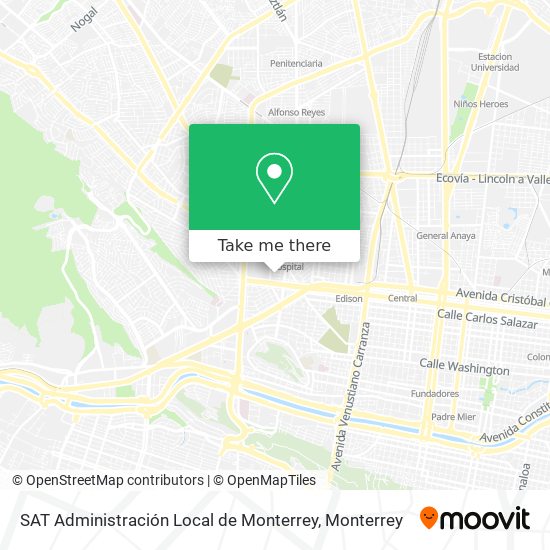 Mapa de SAT Administración Local de Monterrey