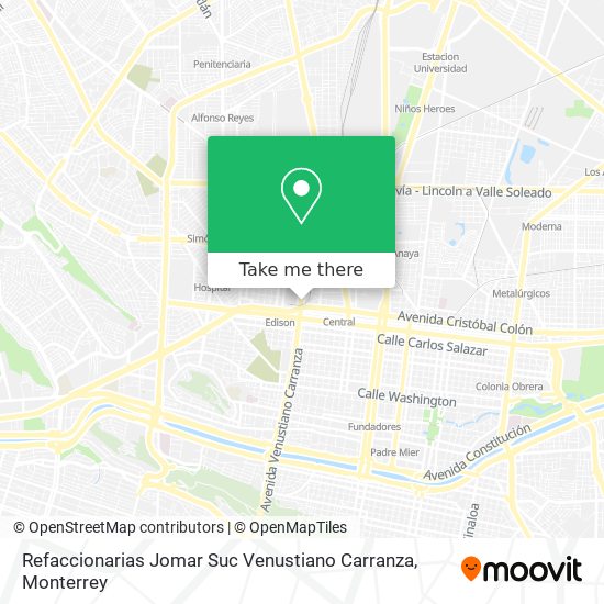 Refaccionarias Jomar Suc Venustiano Carranza map