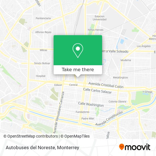 Mapa de Autobuses del Noreste