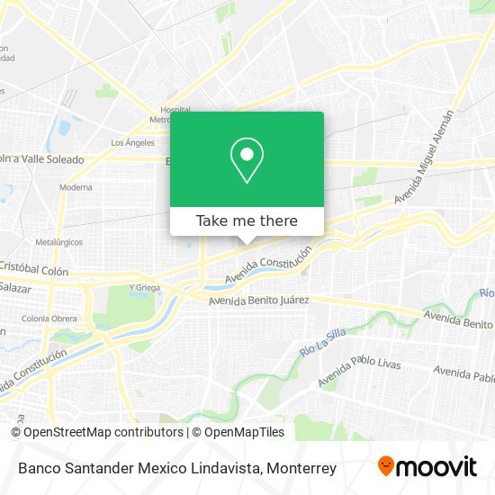 Banco Santander Mexico Lindavista map