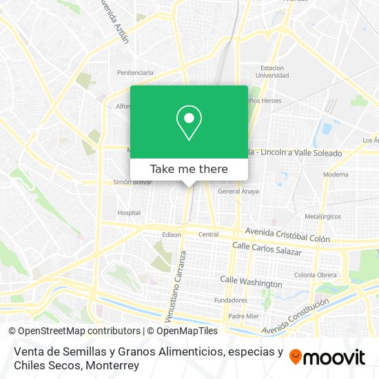Venta de Semillas y Granos Alimenticios, especias y Chiles Secos map