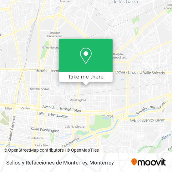 Mapa de Sellos y Refacciones de Monterrey