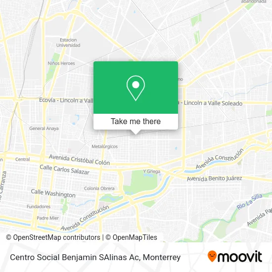 Mapa de Centro Social Benjamin SAlinas Ac