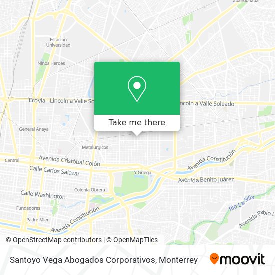 Mapa de Santoyo Vega Abogados Corporativos