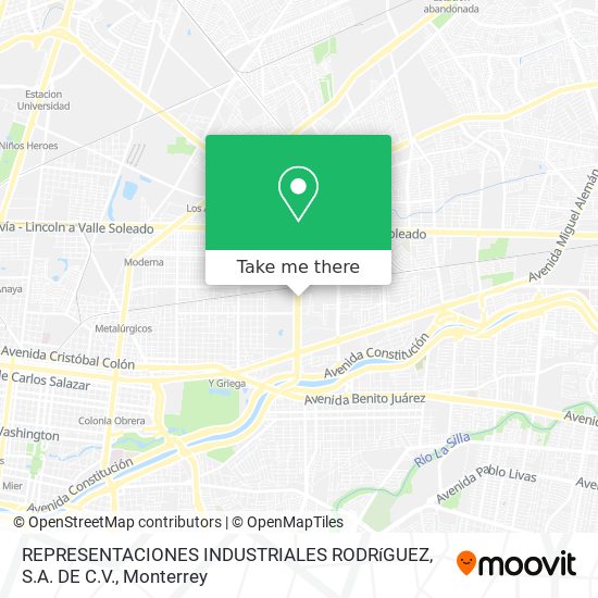 REPRESENTACIONES INDUSTRIALES RODRíGUEZ, S.A. DE C.V. map