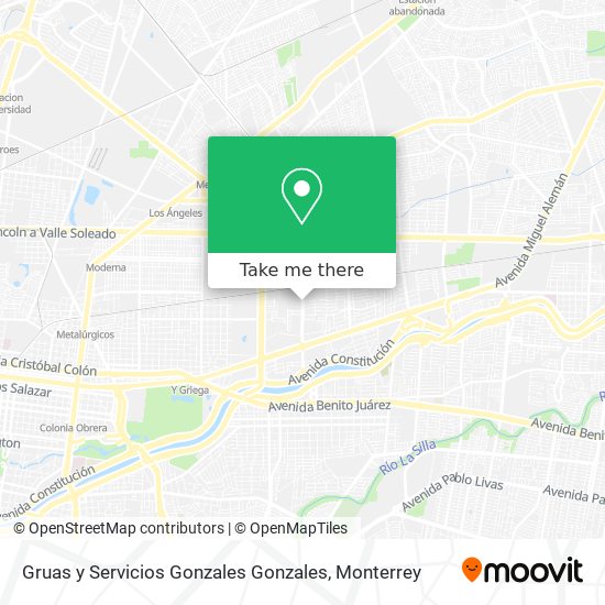 Mapa de Gruas y Servicios Gonzales Gonzales