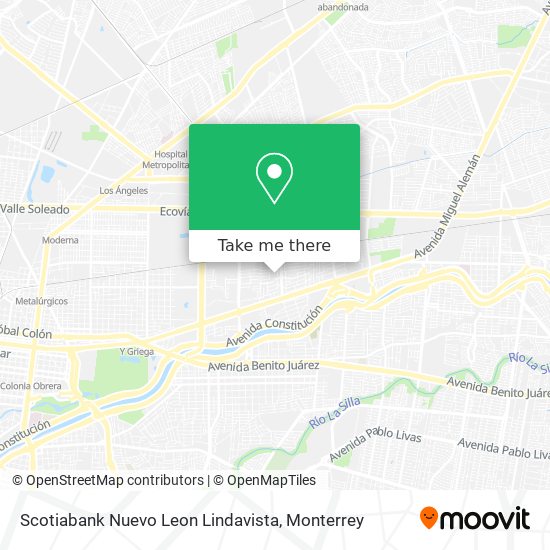 Mapa de Scotiabank Nuevo Leon Lindavista