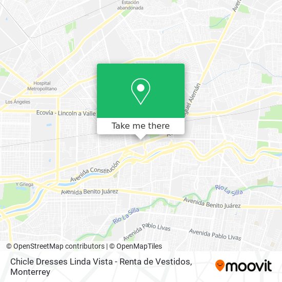 Chicle Dresses Linda Vista - Renta de Vestidos map
