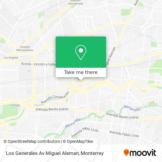 Los Generales Av Miguel Aleman map