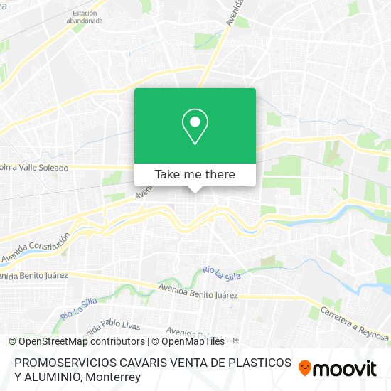 Mapa de PROMOSERVICIOS CAVARIS VENTA DE PLASTICOS Y ALUMINIO