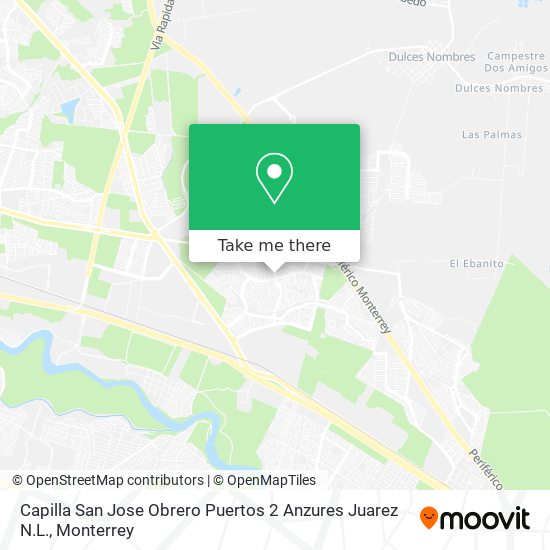 Capilla San Jose Obrero Puertos 2 Anzures Juarez N.L. map