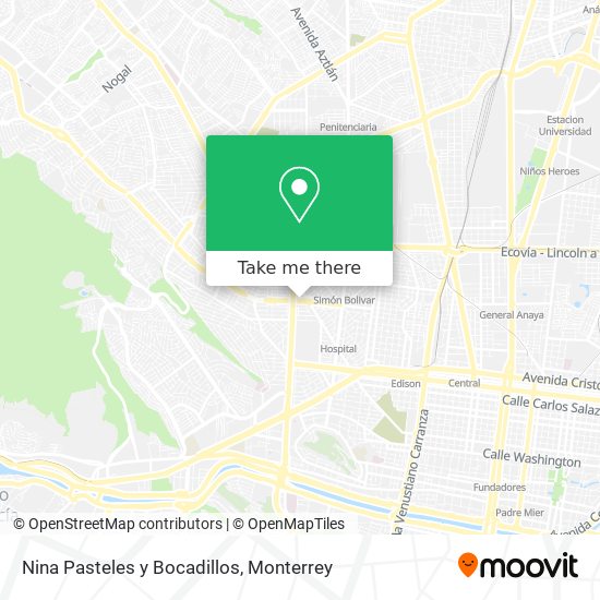 Mapa de Nina Pasteles y Bocadillos