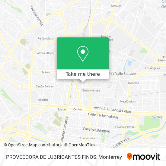 PROVEEDORA DE LUBRICANTES FINOS map
