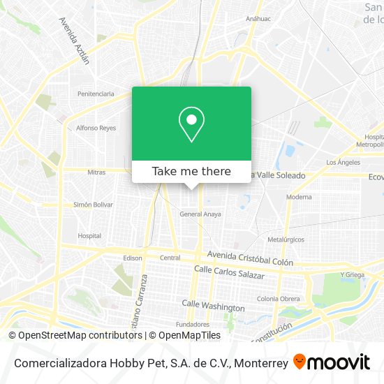 Comercializadora Hobby Pet, S.A. de C.V. map