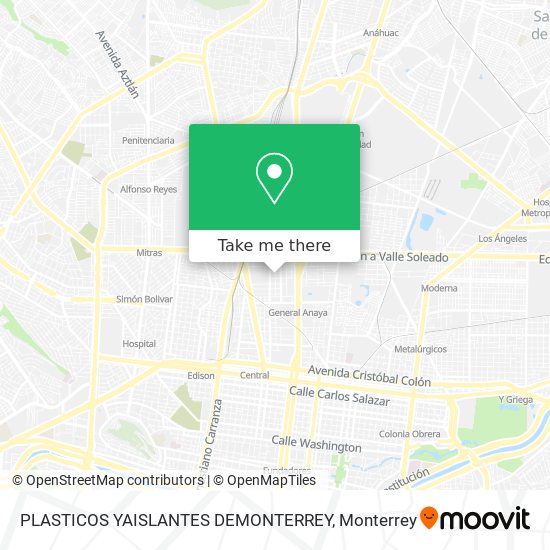Mapa de PLASTICOS YAISLANTES DEMONTERREY